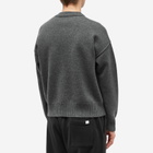 AMI Paris A Heart Crew Knit in Heather Grey/Red