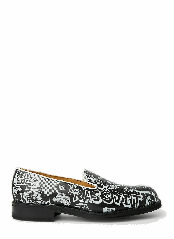 Photo: Rassvet - x Paccbet Graphic Print Loafers in Black