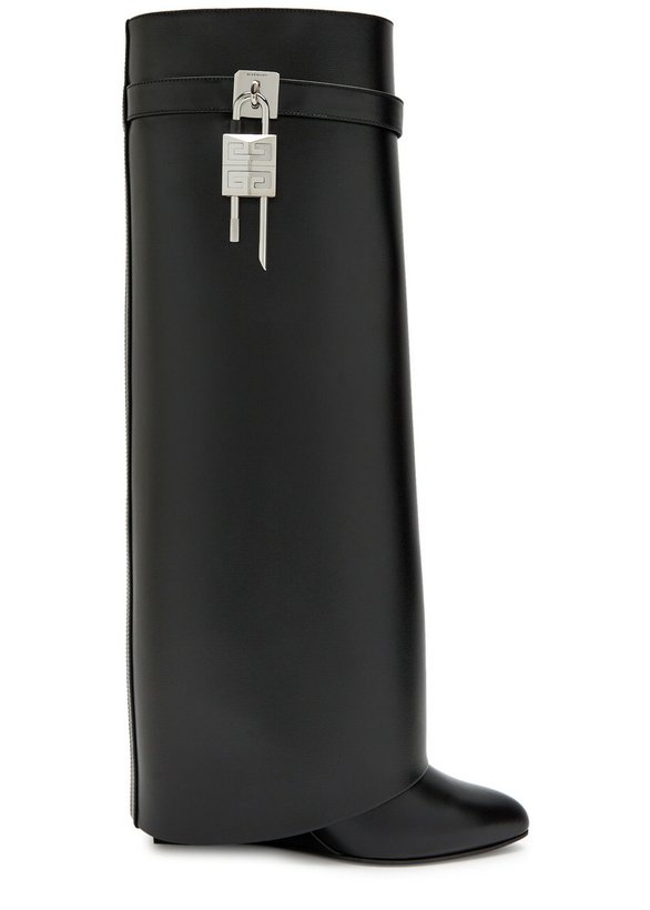 Photo: Givenchy Shark Lock 90 Leather Knee-high Boots Black