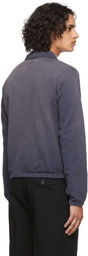 Maison Margiela Navy Collared Half-Zip Sweater