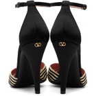 Valentino Garavani Black & Off-White Annine Satin Heels