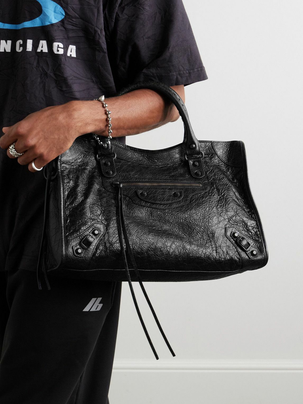 Balenciaga - Le City Medium Arena Textured-Leather Tote Bag
