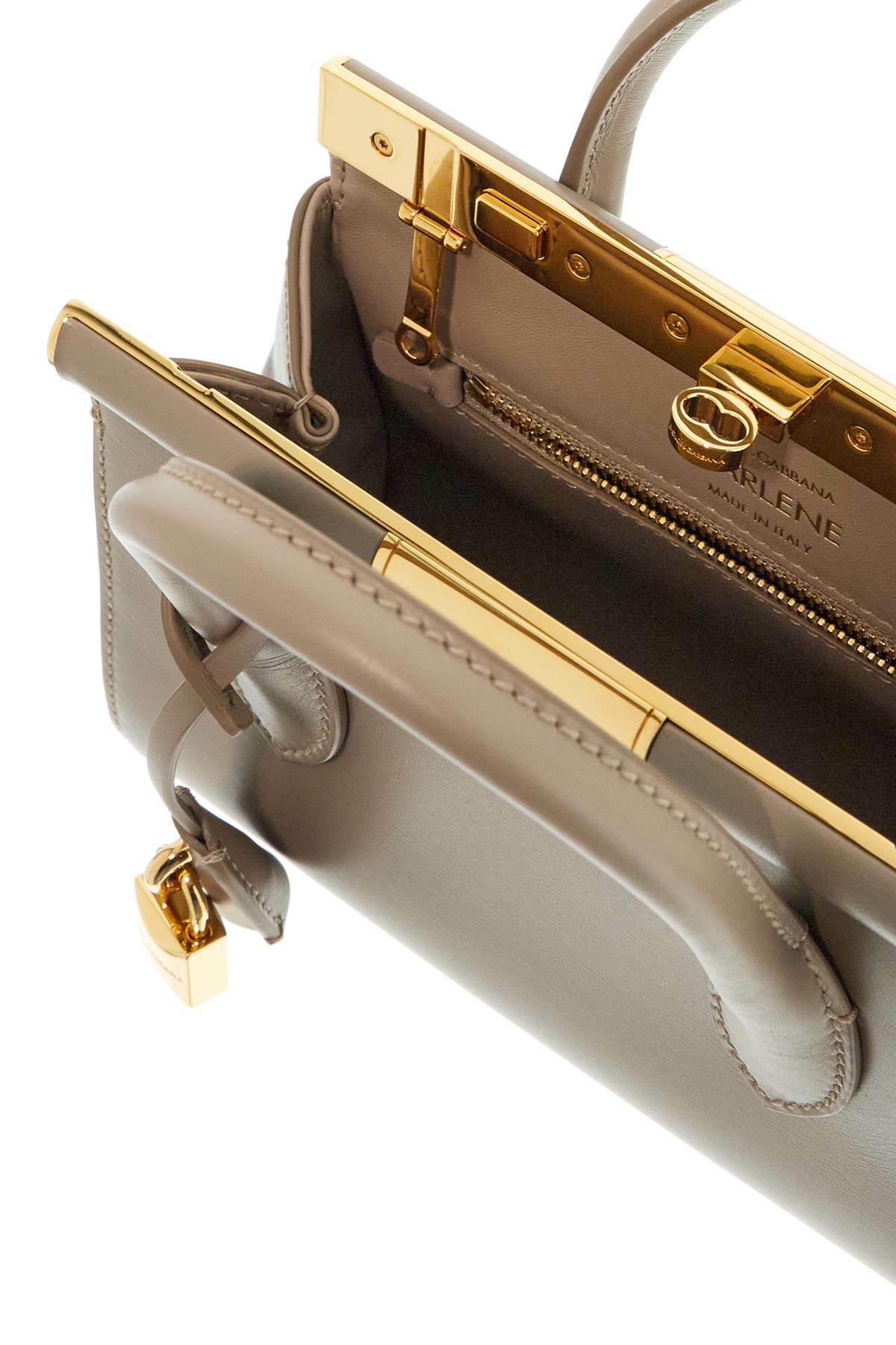 DOLCE & GABBANA taupe leather handbag with lock Beige Dolce & Gabbana