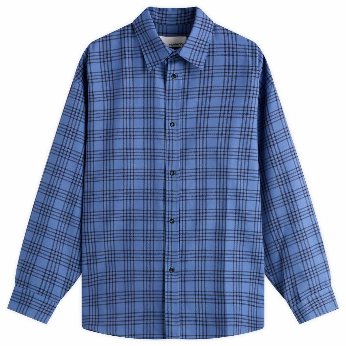 Sage Nation Men's Chisholm Check Shirt in Royal Blue Check