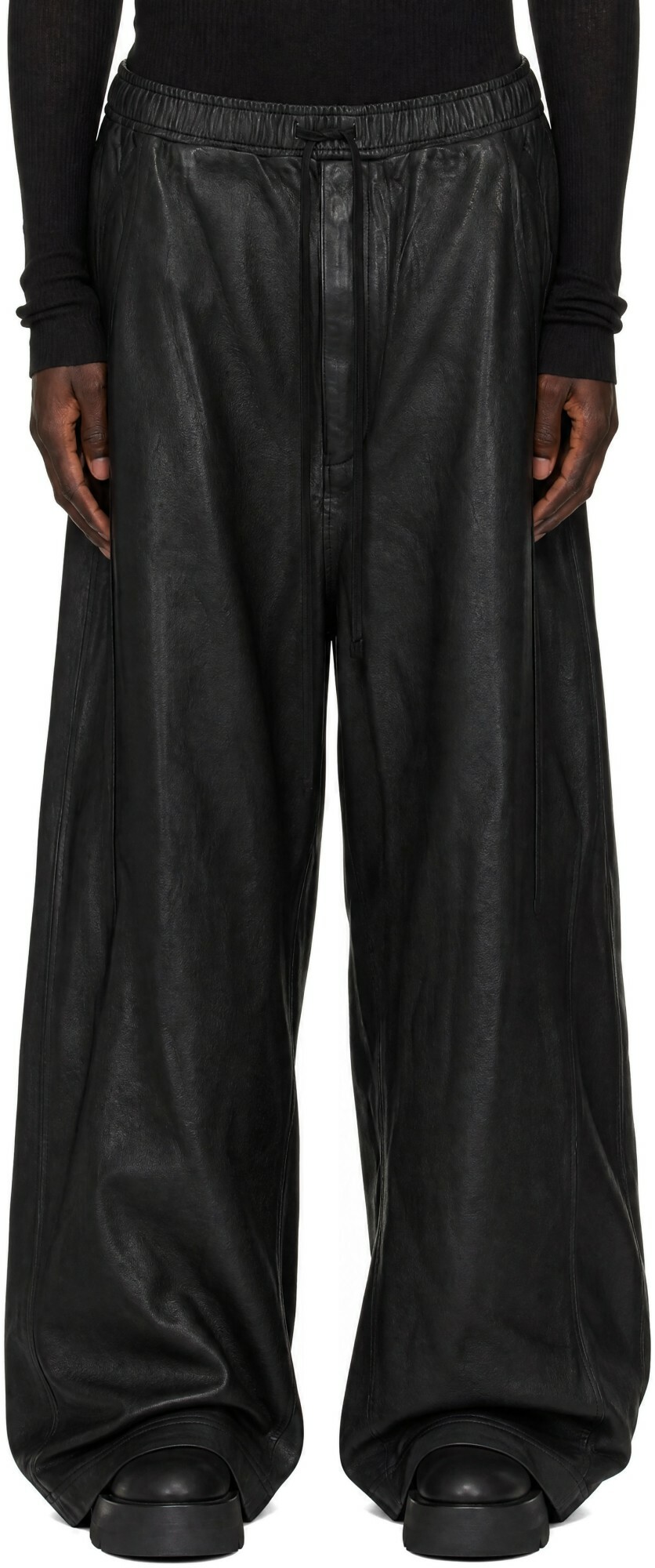 Julius Black Cotton Coated Sweatpants