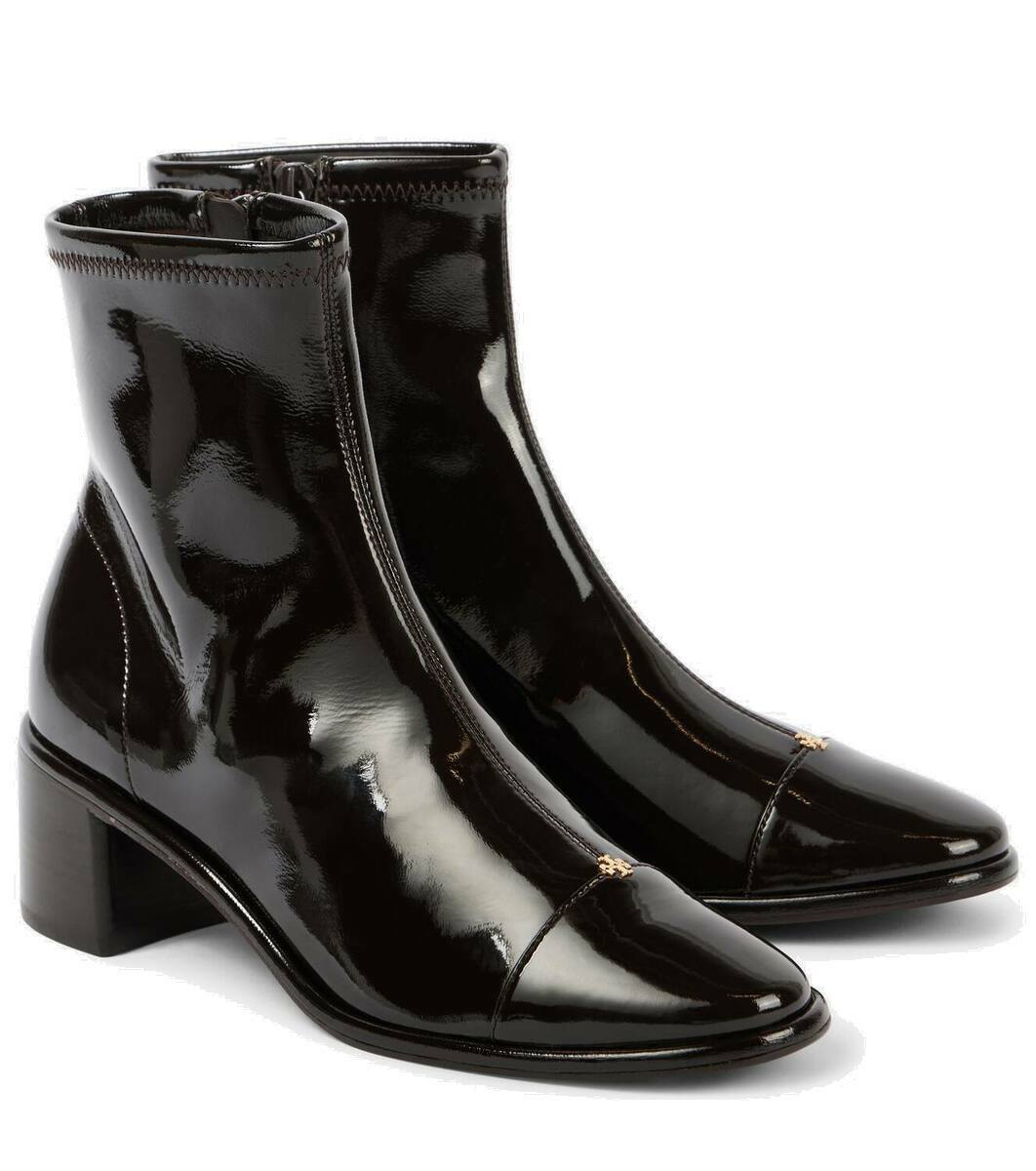 Tory Burch | Shoes | Tory Burch Leigh Patent Leather  Tory Burch Leigh Black patent leather bootie Crocodile-Embossed sz 8 m display picture 1
