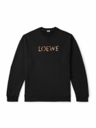LOEWE - Logo-Embroidered Cotton-Jersey Sweatshirt - Black