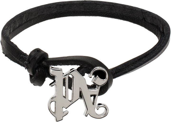 Photo: Palm Angels Black Cord Monogram Bracelet