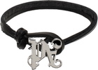 Palm Angels Black Cord Monogram Bracelet