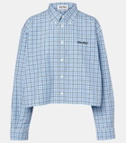 Miu Miu Cropped checked cotton shirt