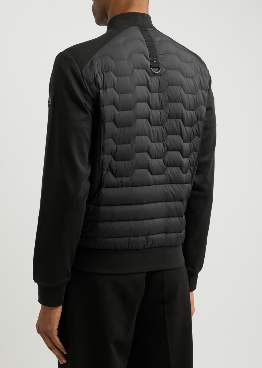 Moose Knuckles Granite Nylon and Cotton Bomber Jacket Black