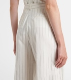Ralph Lauren Collection Harlo striped cotton, linen and wool pants