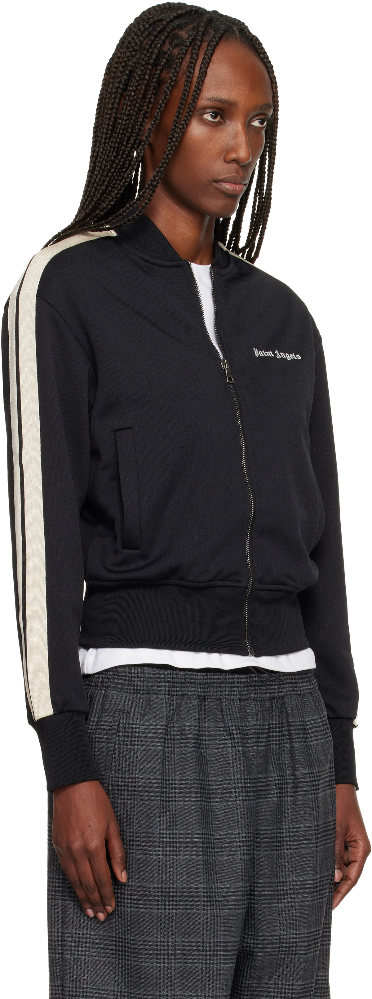 Palm Angels Black Classic Logo Track Bomber Jacket