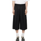 Simone Rocha Black Peeling Waist Wide Leg Shorts