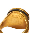 Versace Men's Medusa Head Signet Ring in Black/Gold