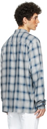 Rhude Grey & Blue Check Camp Shirt