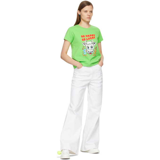 Marc Jacobs Green Magda Archer Edition Be Happy T-Shirt Marc Jacobs