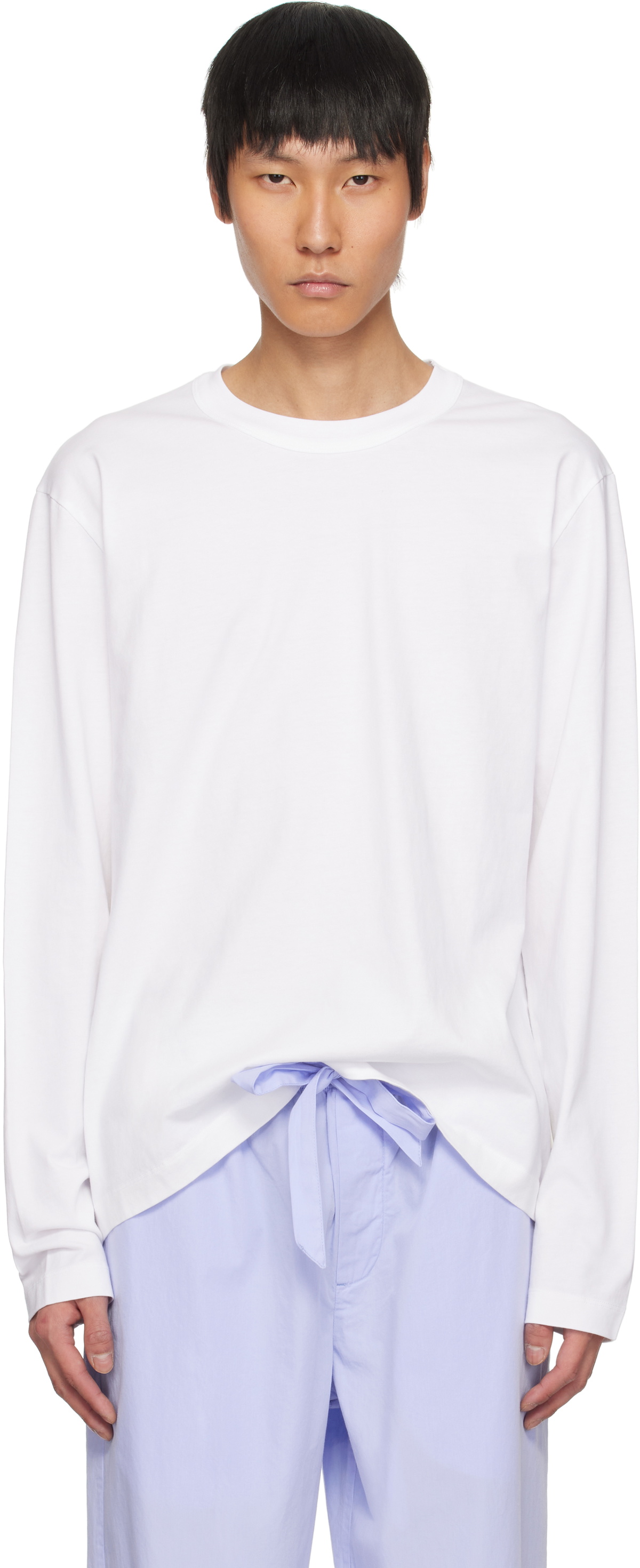 Tekla White Long-Sleeved T-shirt