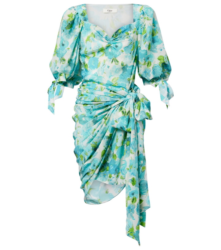 Photo: Chloé Draped floral silk minidress