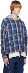 JieDa Blue Hooded Shirt