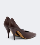 JUDE Icon leather peep-toe pumps
