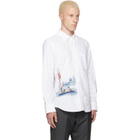 Thom Browne White Scenic Sailboat & Shark Oxford Shirt
