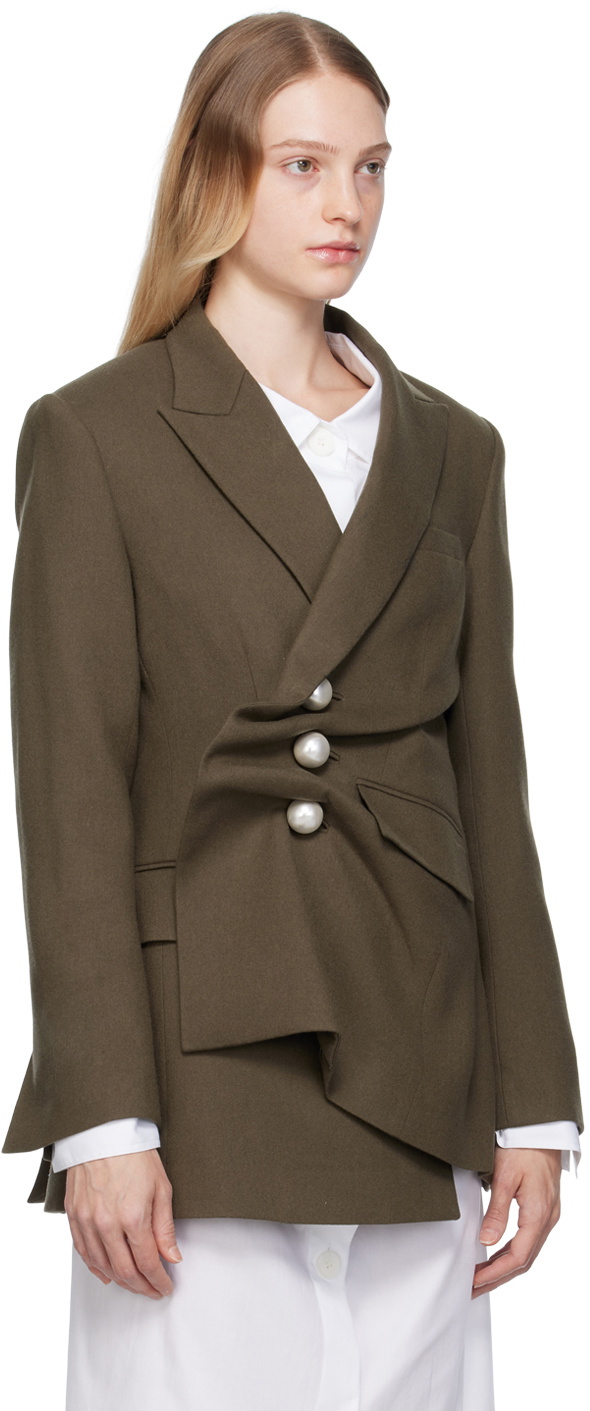 KIMHĒKIM Khaki Draped Blazer