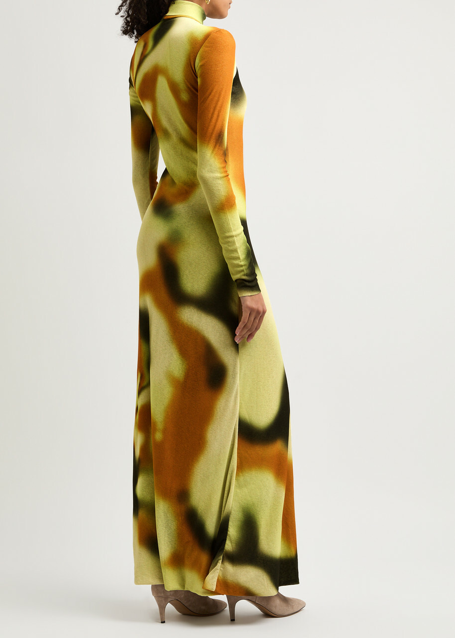 Nanushka Nemy Patterned Fine-knit Maxi Dress Multicoloured