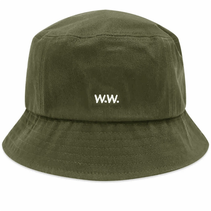 Photo: Wood Wood Men's Ossian Bucket Hat in Dusty Green