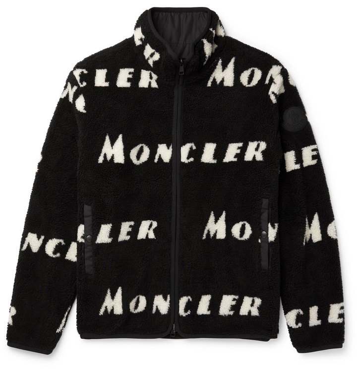 Photo: Moncler - Reversible Logo-Intarsia Fleece Jacket - Black