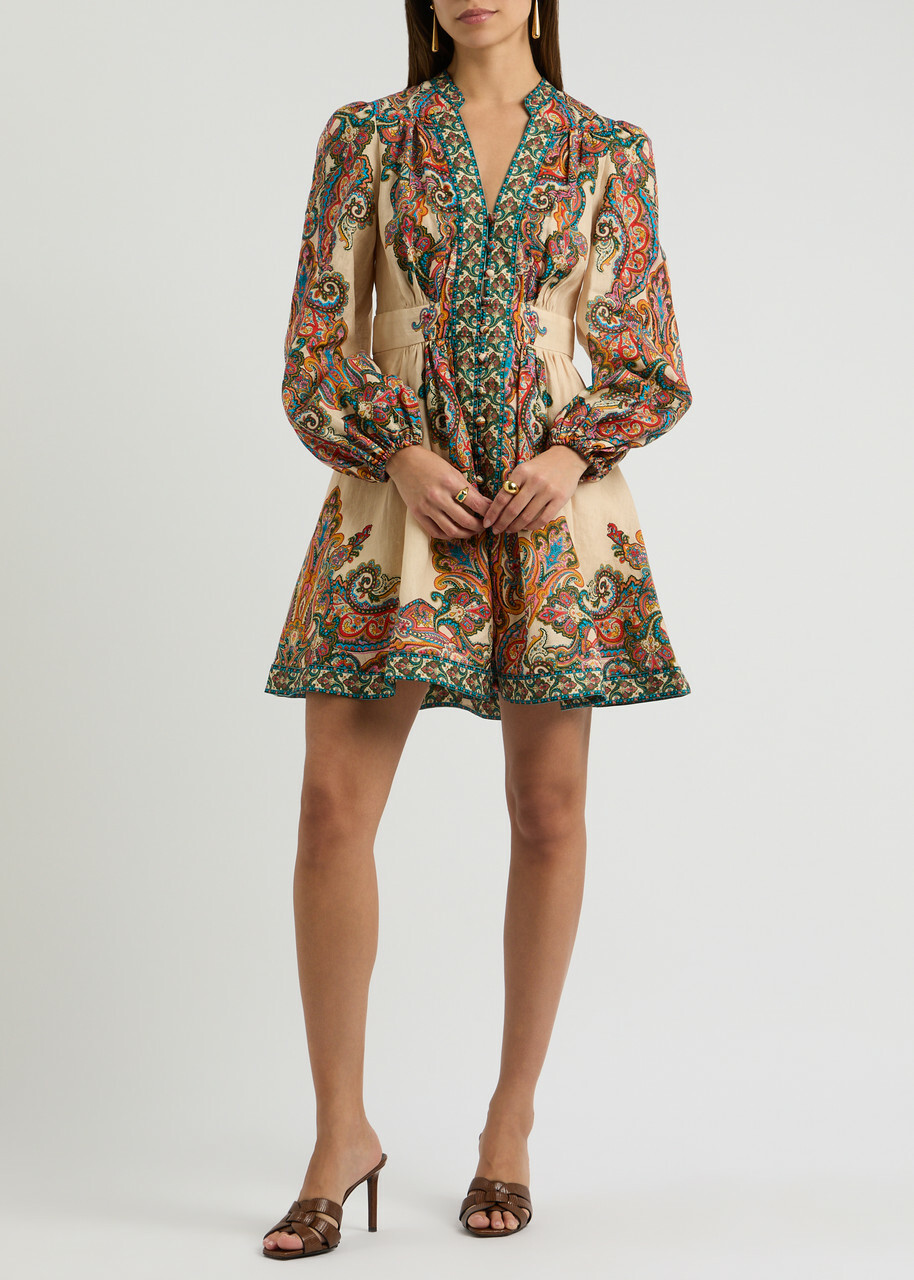 green emerald velvet dress Zimmermann – Zimmermann Ottie Paisley Mini Dress in Barcelona or Shop  Online Mujer 731-005940 01