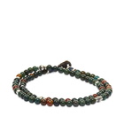 Mikia Men's Double-Wrap Stone 4mm Bracelet in Blood Stone