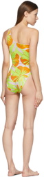 Louisa Ballou Pink & Green New One-Piece Swimsuit