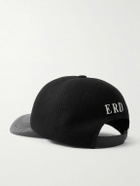 Enfants Riches Déprimés - Lord Kill The Pain Leather-Trimmed Embroidered Wool and Cashmere-Blend Baseball Cap