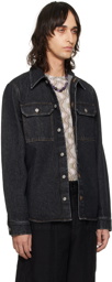 Dries Van Noten Black Faded Denim Shirt