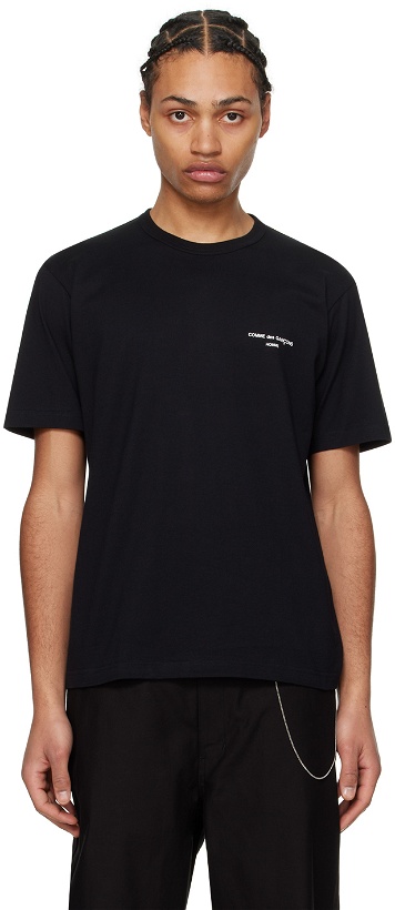 Photo: Comme des Garçons Homme Black Printed T-Shirt