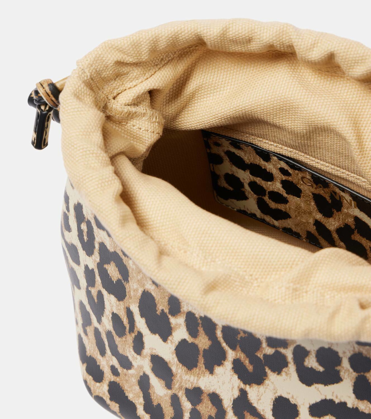 Ganni Bou leopard-print bucket bag GANNI