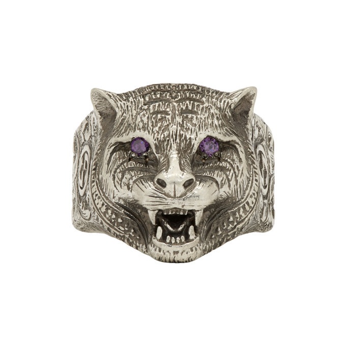 Photo: Gucci Silver Angry Cat Ring