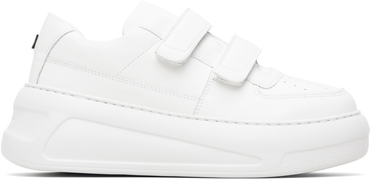Photo: Acne Studios White Velcro Strap Platform Sneakers
