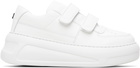 Acne Studios White Velcro Strap Platform Sneakers