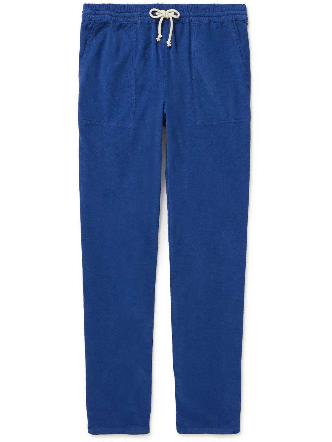La Paz - Beach Tapered Cotton-Corduroy Drawstring Trousers - Blue
