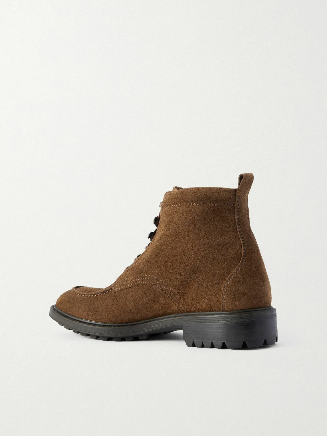 Ghiaia Cashmere - Logo-Appliquéd Suede Boots - Brown