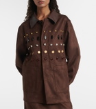 Xu Zhi Embellished faux suede jacket