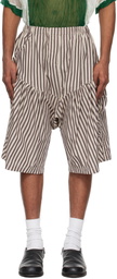SC103 Off-White & Brown Atlas Shorts