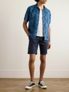 Polo Ralph Lauren - Convertible-Collar Printed Linen and Silk-Blend Shirt - Blue