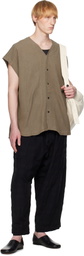 Jan-Jan Van Essche Taupe O-Project Wrinkled Cloth #104 Shirt