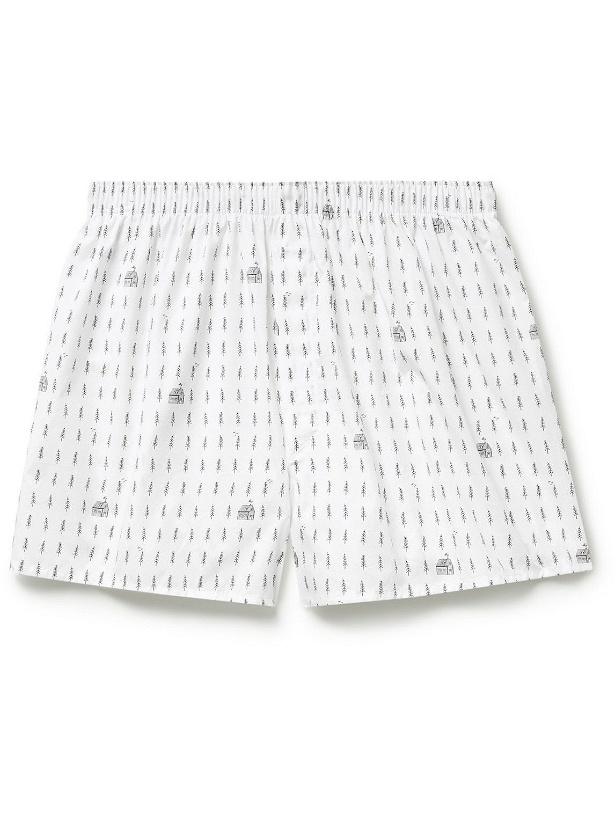 Photo: Sunspel - Printed Cotton Boxer Shorts - White
