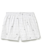 Sunspel - Printed Cotton Boxer Shorts - White