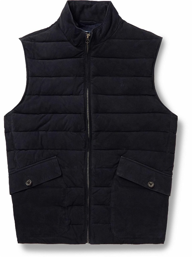 Photo: Polo Ralph Lauren - Padded Quilted Suede Gilet - Blue