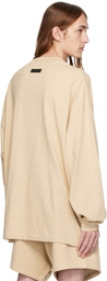 Fear of God ESSENTIALS Beige Crewneck Long Sleeve T-Shirt